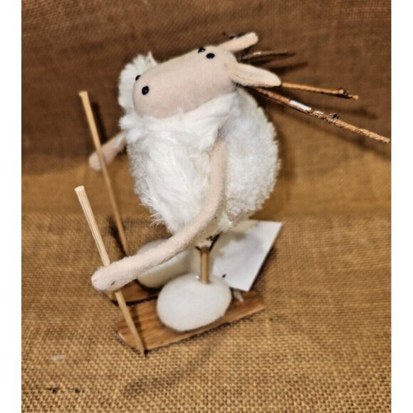 Rustic Sheep Sledding & Skiing Christmas Decor NEW Holiday Farmhouse - Picture 5 of 5